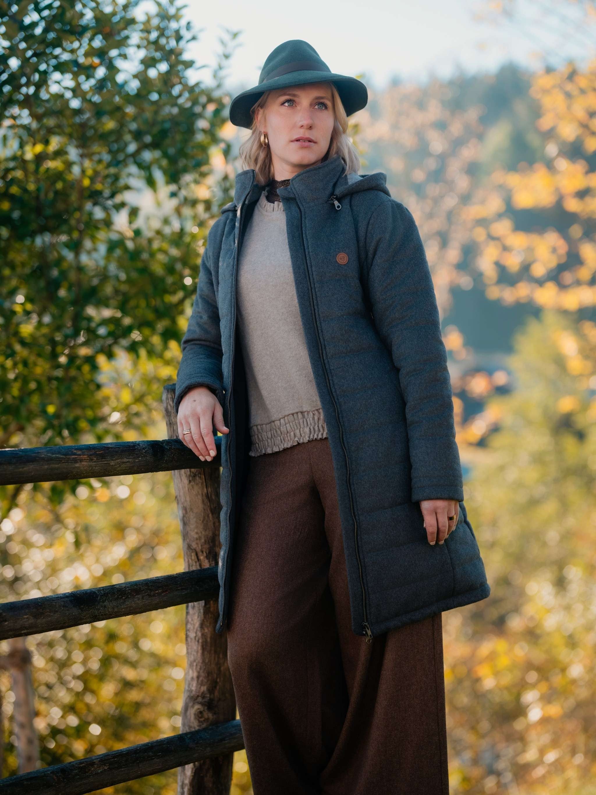 Pull-On Pants mit weitem Bein (Flanel - 1307/braun