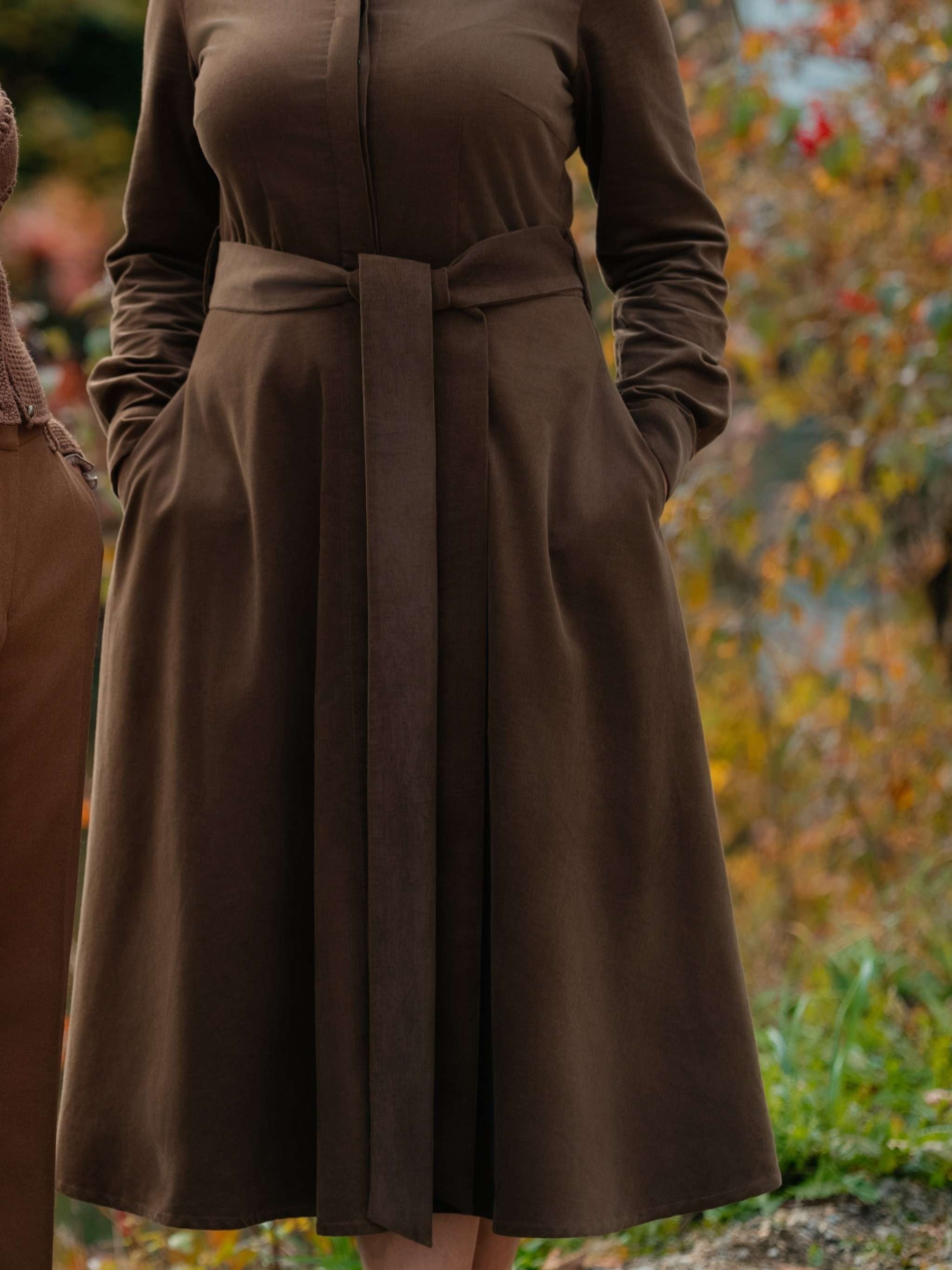 Cord-Kleid JOHANNA - 807/rehbraun