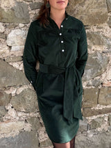 Cord-Kleid ANNA-MARIA Langarm - 605/moosgrün