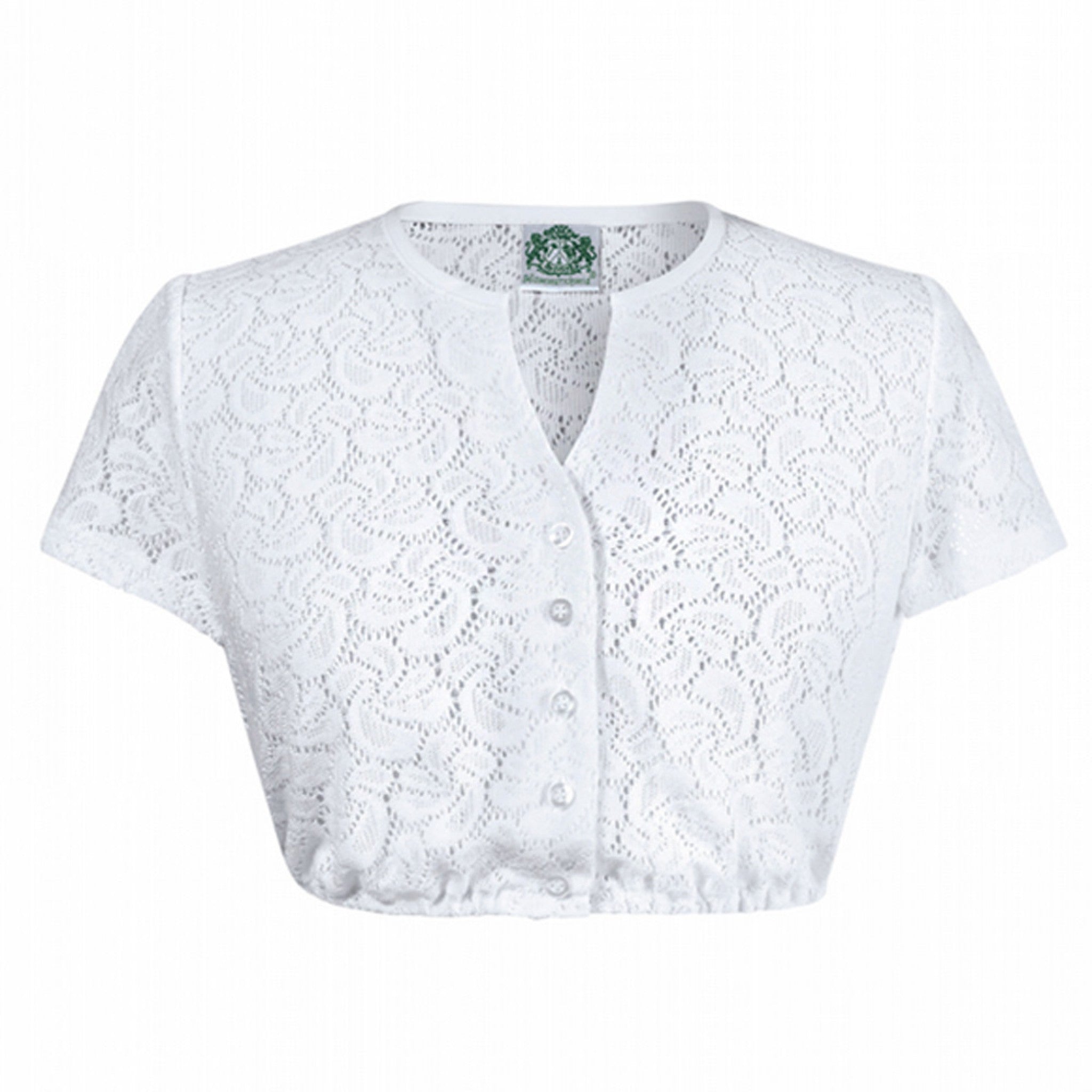 Dirndlbluse GERLINDE Kurzarm - 00/weiß