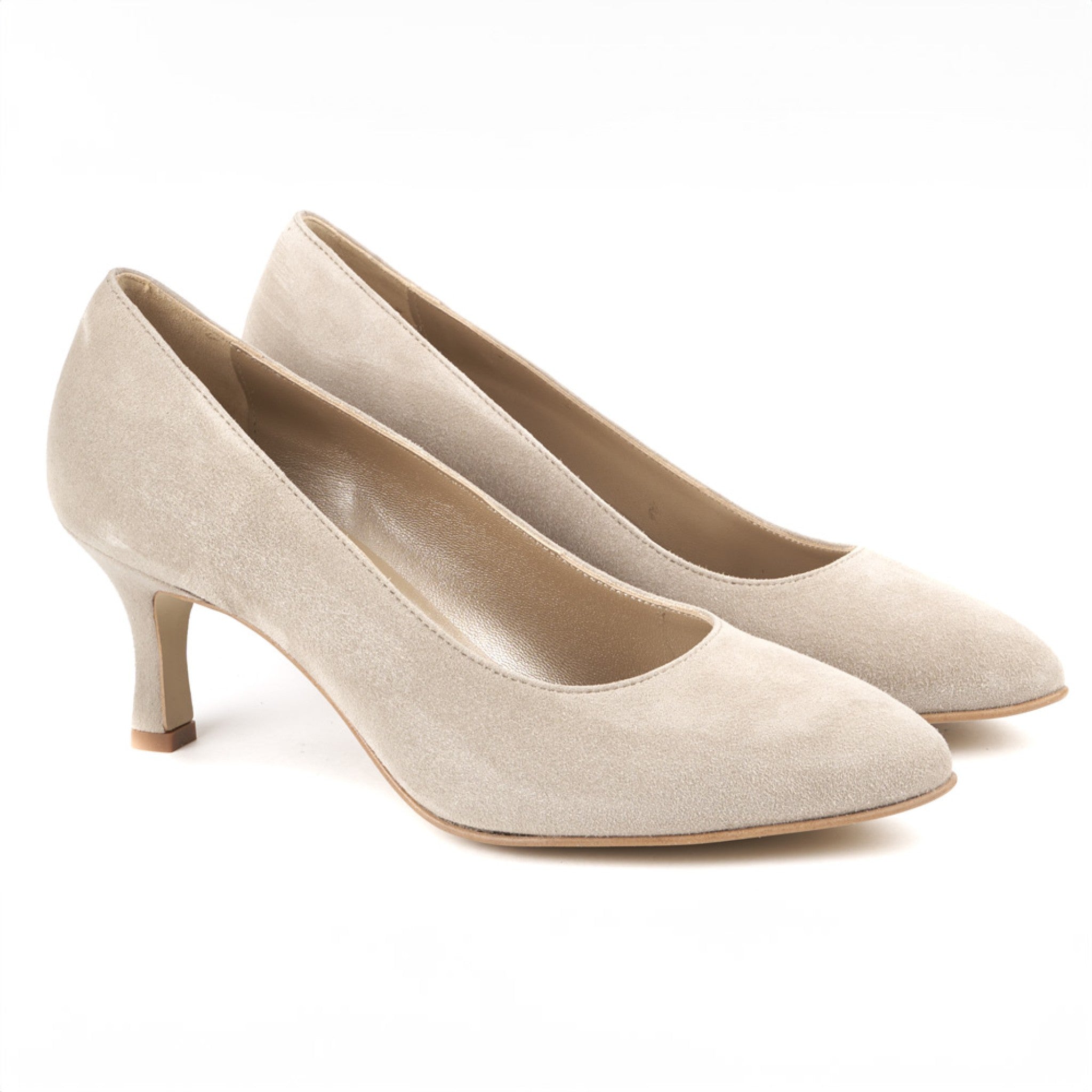 Damen Pumps aus Ziegenvelour - 06/beige