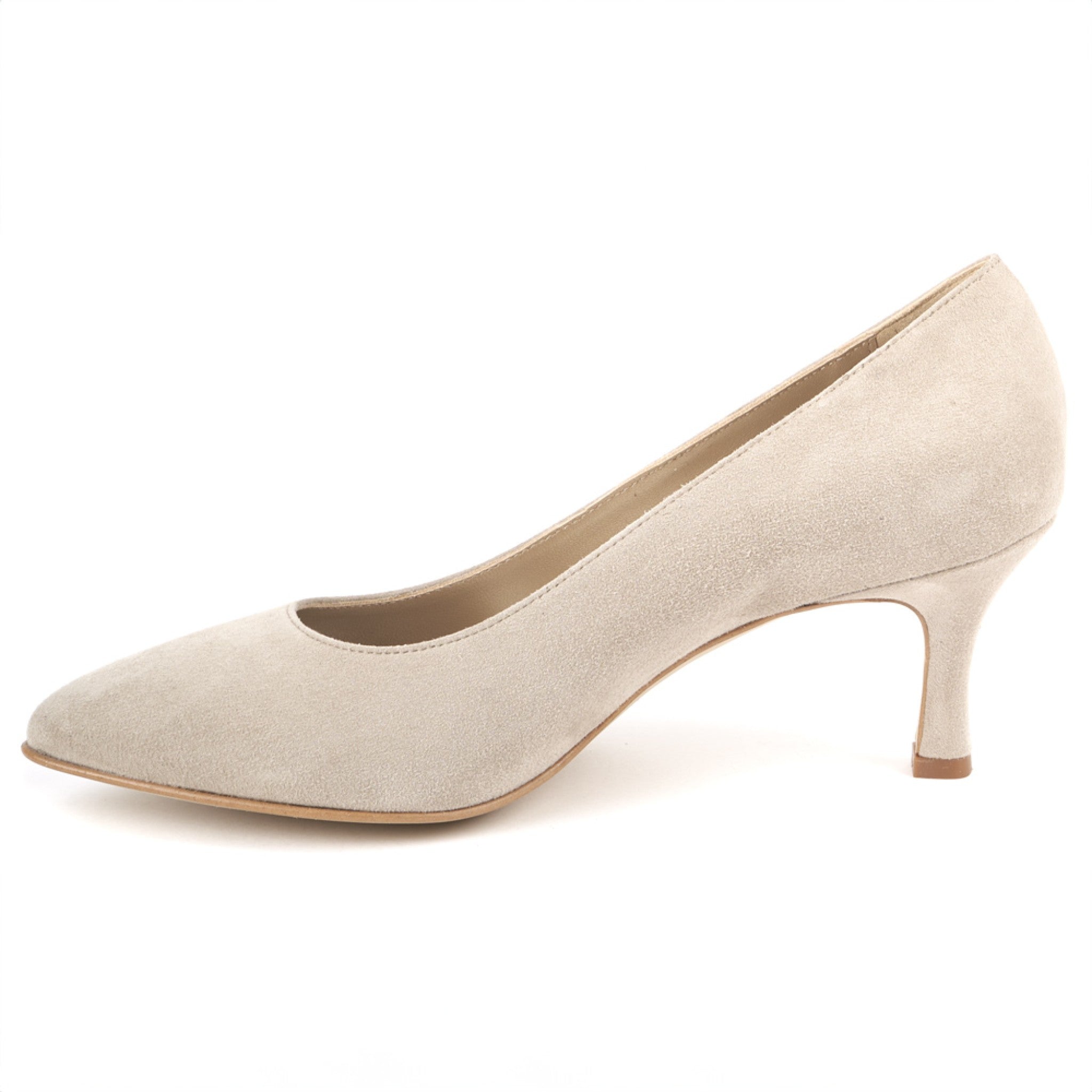 Damen Pumps aus Ziegenvelour - 06/beige