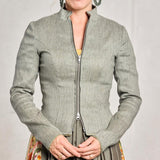 Jacke LENA Leinen mit Borte