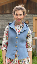 Damen-Kapuzenstrickweste SOFIA - 3510/perle