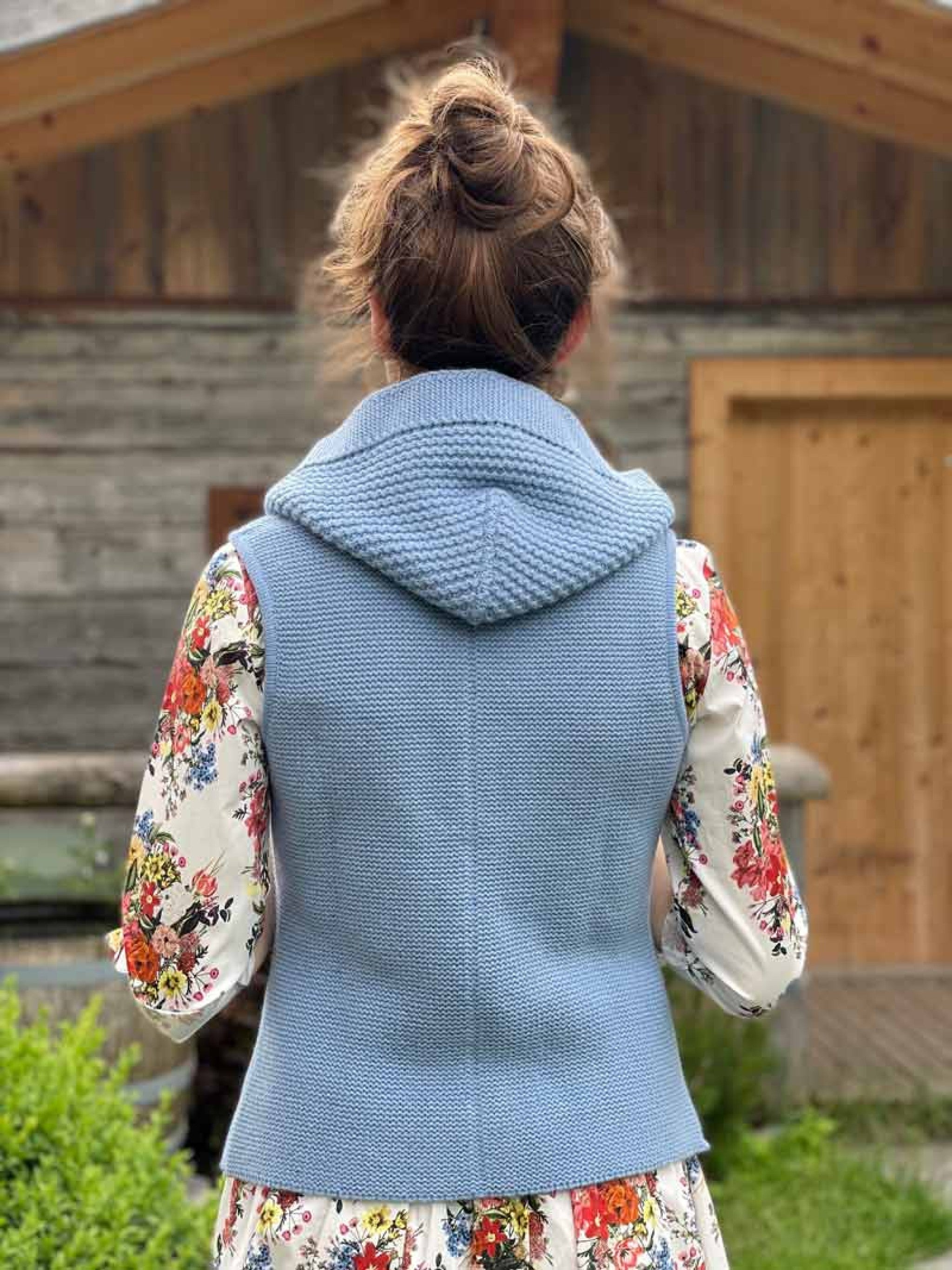 Damen-Kapuzenstrickweste SOFIA - 3510/perle
