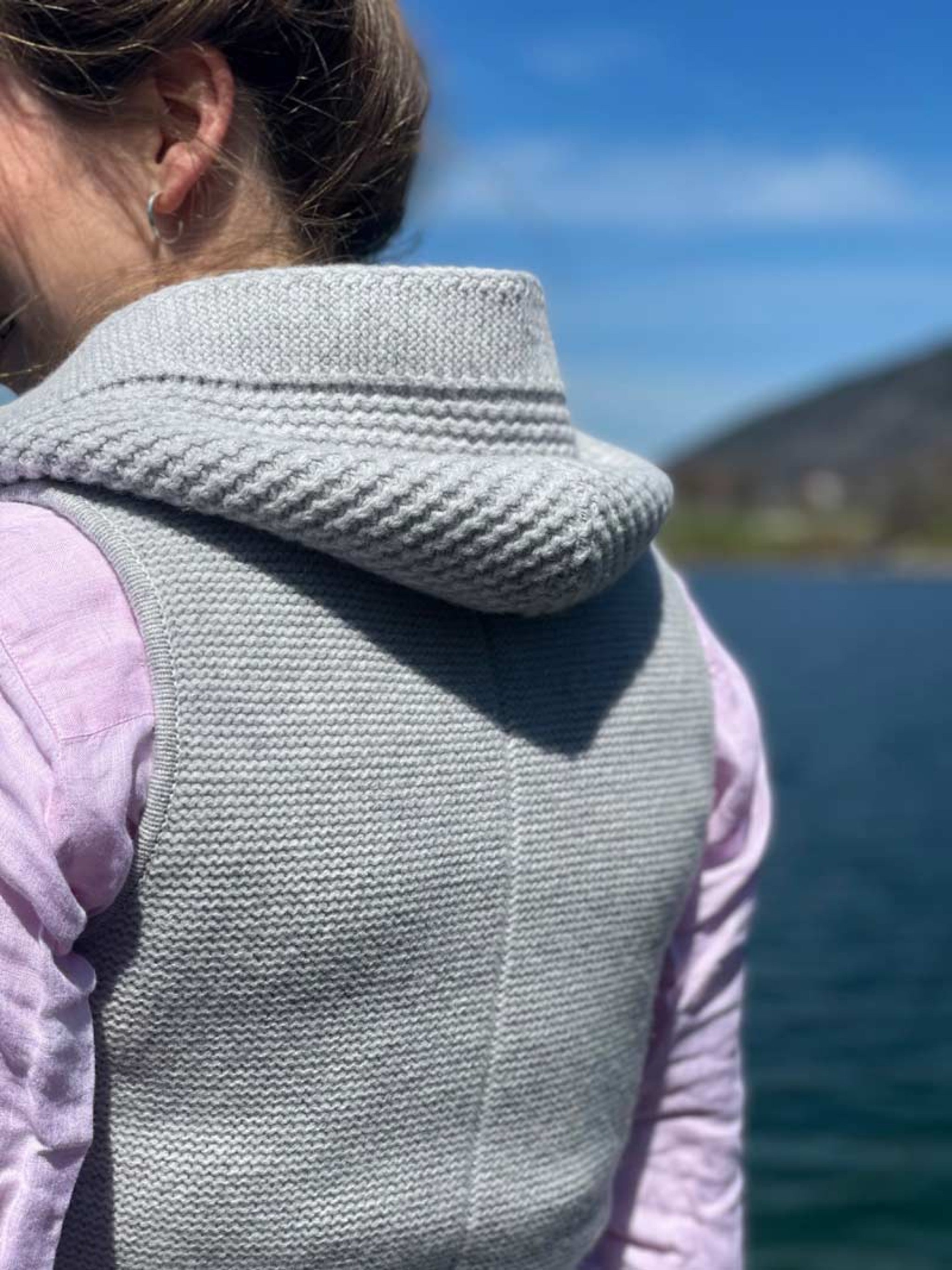 Damen-Kapuzenstrickweste SOFIA - 3510/perle