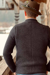 Strickjacke JOSEF mit Reißverschluss - 016/anthraz