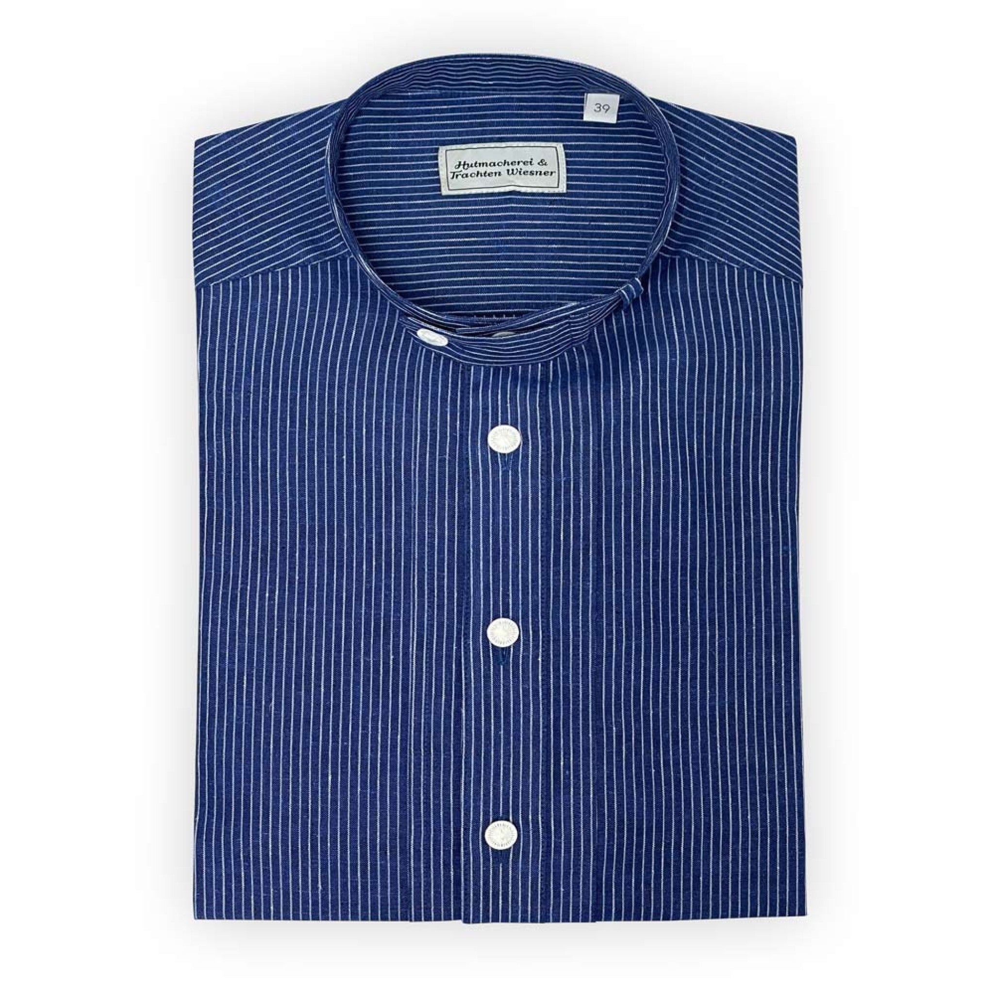 Herren-Pfoad mit Stehkragen gestreift - 54/d'blau/