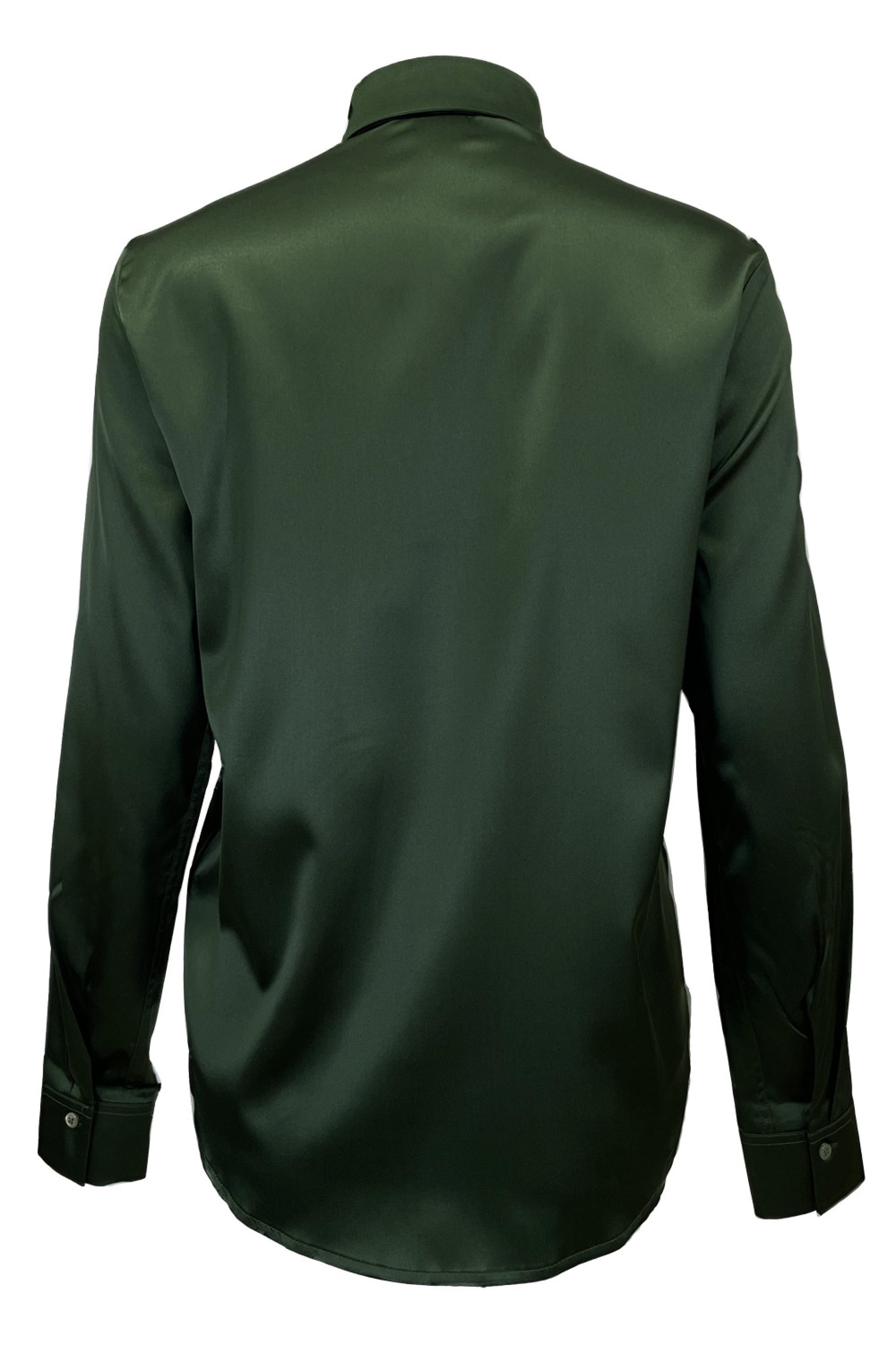 Langärmlige Seiden-Hemdbluse - 40/grün