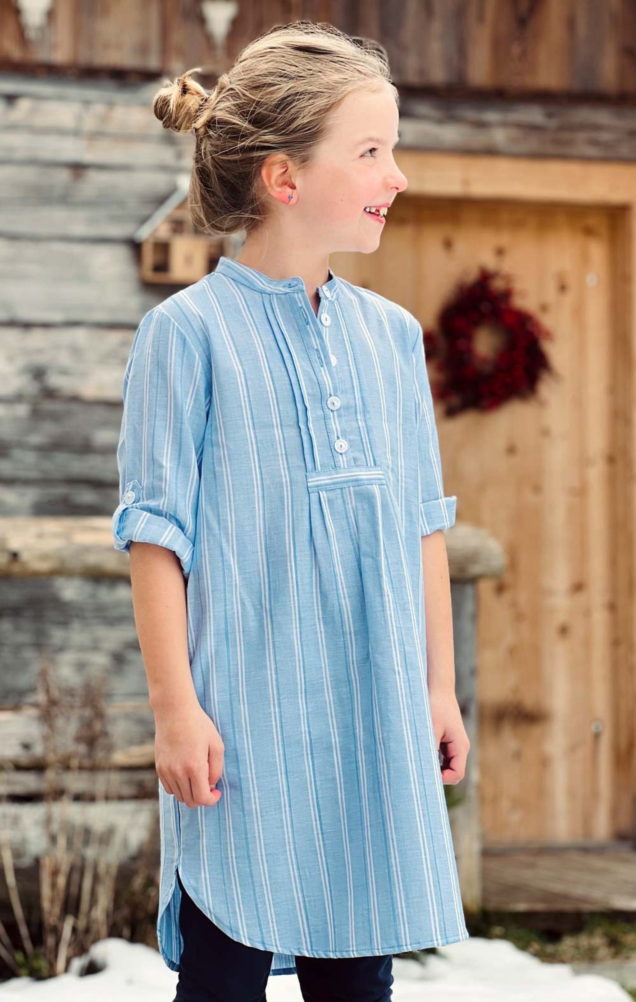 Ki-Pfoadkleid VOGELSEE gestreift - 41/hellblau
