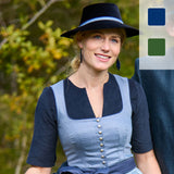 Feincord-Dirndlbluse mit offenem Rund - 40/grün
