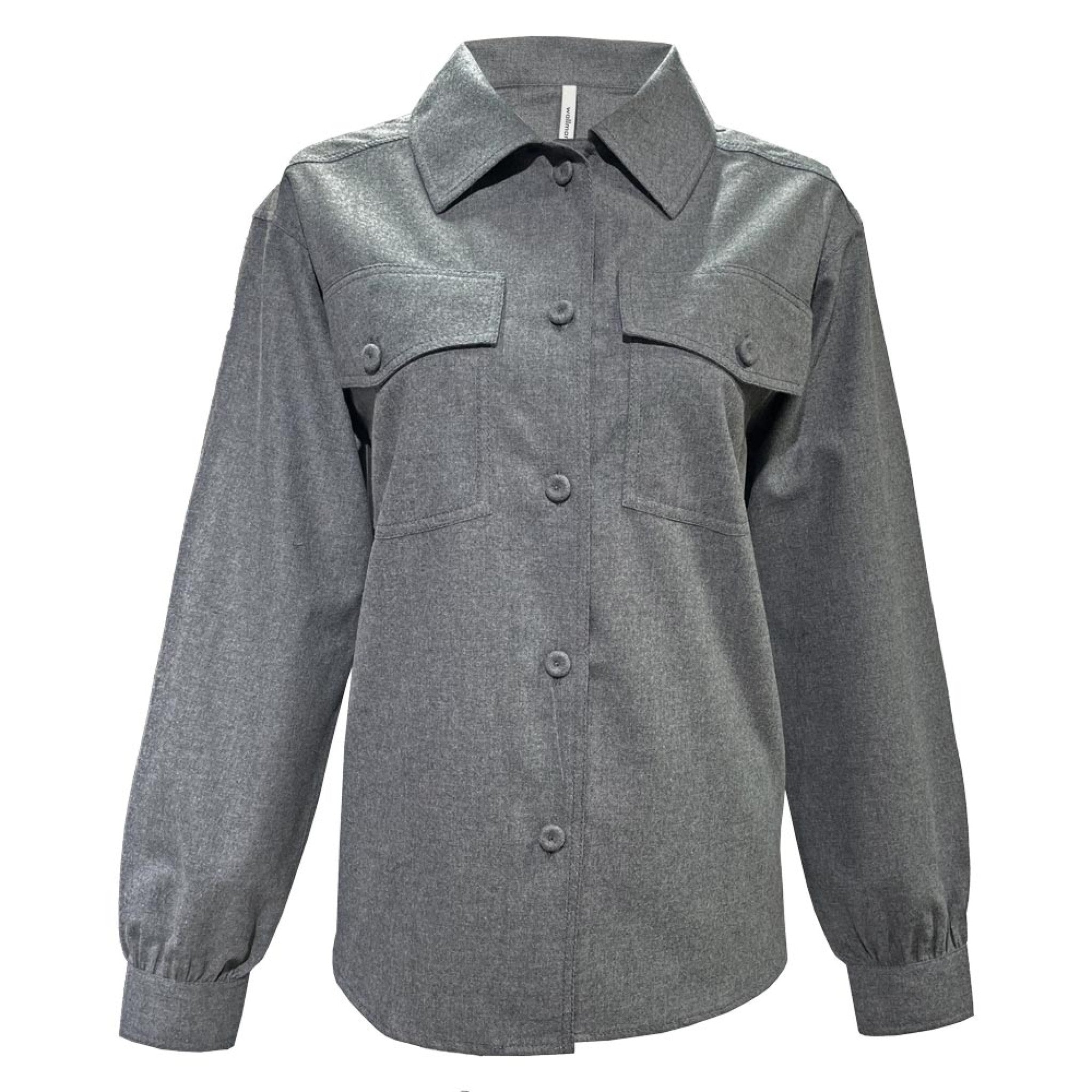 Hemdbluse Langarm - 90/grau