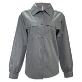 Hemdbluse Langarm - 90/grau