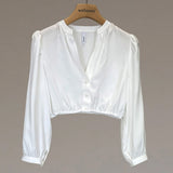 Dirndlbluse ELLA mit V-Ausschnitt und - 16/off whi