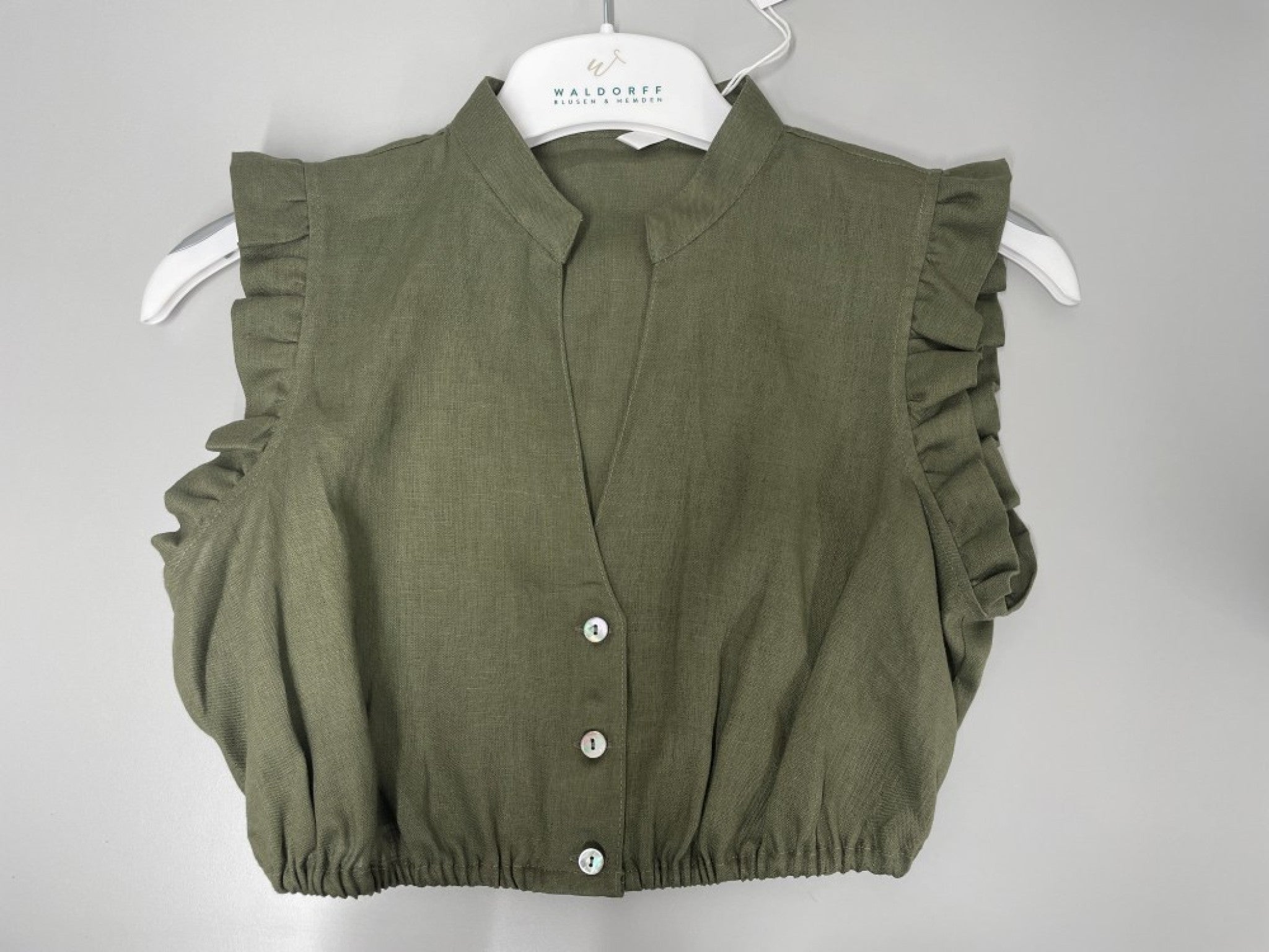 Leinen-Dirndlbluse mit Flügelarm - 45/olive