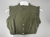 Leinen-Dirndlbluse mit Flügelarm - 45/olive