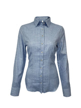 Flanell-Bluse mit Fischgratmuster