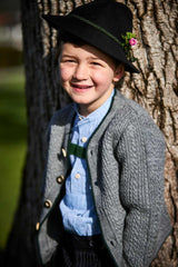 Ki-Strickjacke RIED - 76/anthrazit/tanne