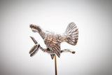 Auerhahn 2 x 2,5cm (Silber) - silber/silber