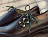 Buama-Haferlschuhe mit grünen Bändern - 180/Classi