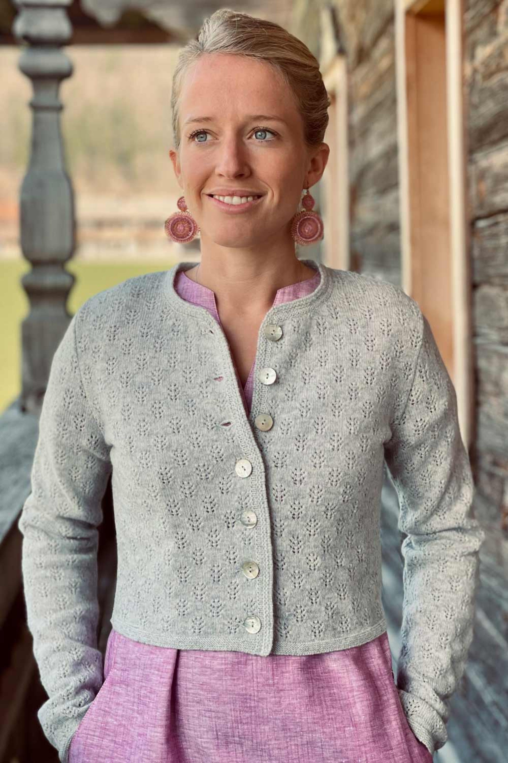 Damen-Strickjacke HABER mit Lochmuste