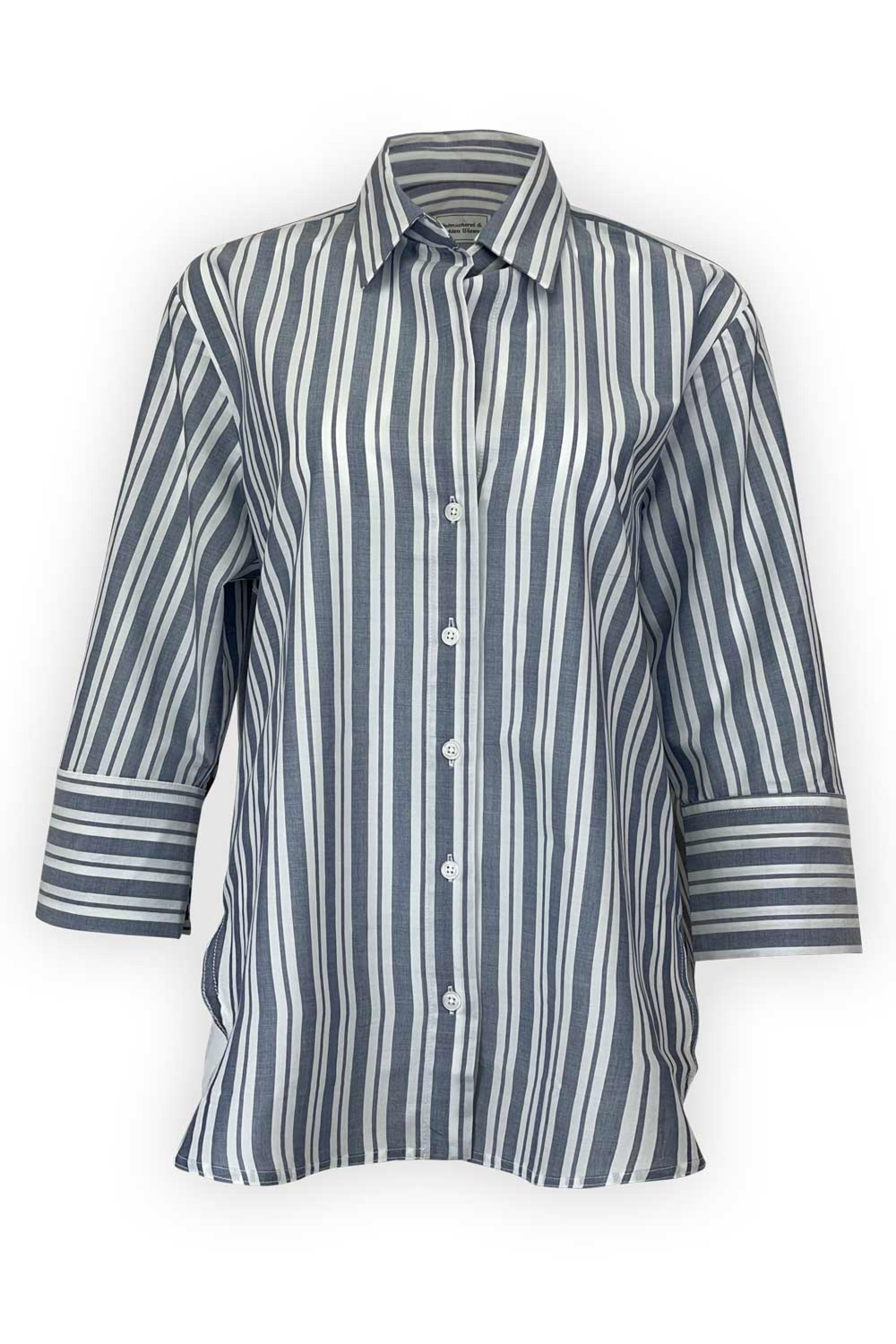 Bluse gestreift mit 3/4 Arm - 499/17/navy