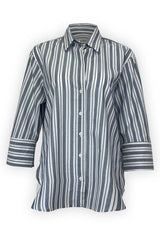 Bluse gestreift mit 3/4 Arm - 499/17/navy
