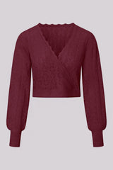 Damenpullover PADMA in Wickeloptik - 19/marine