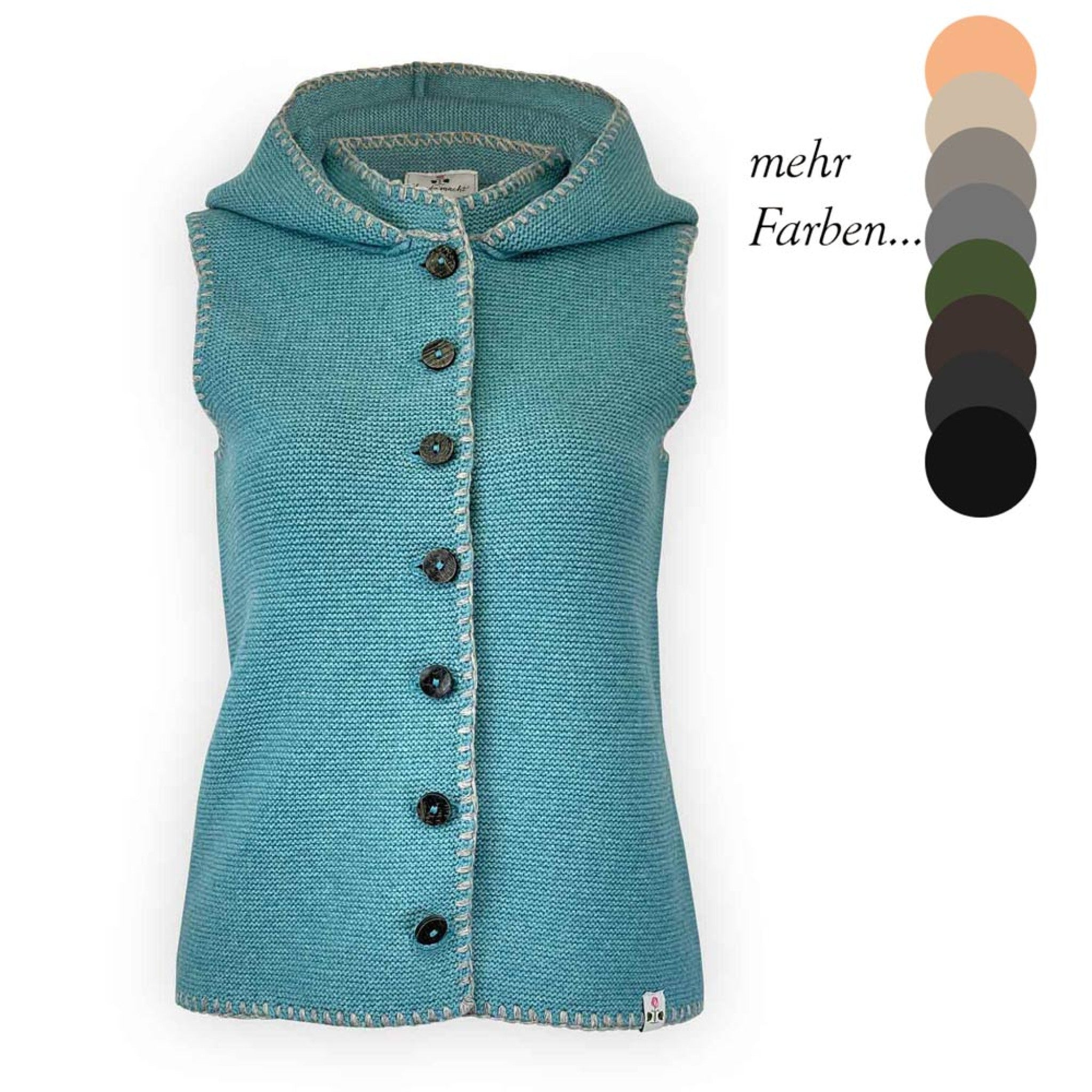 Damen-Kapuzenstrickweste mit Schlingsticheinfass