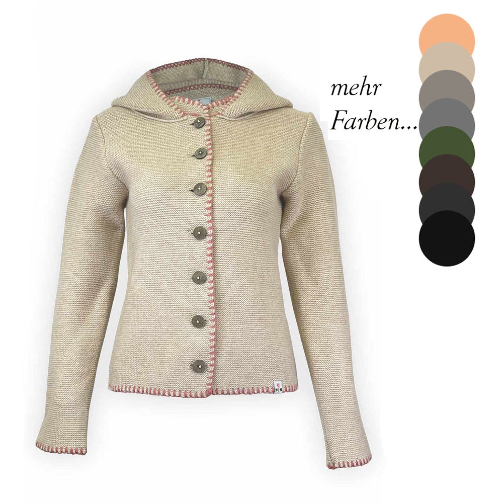 Damen-Kapuzenstrickjacke mit Schlings - 40920/909/