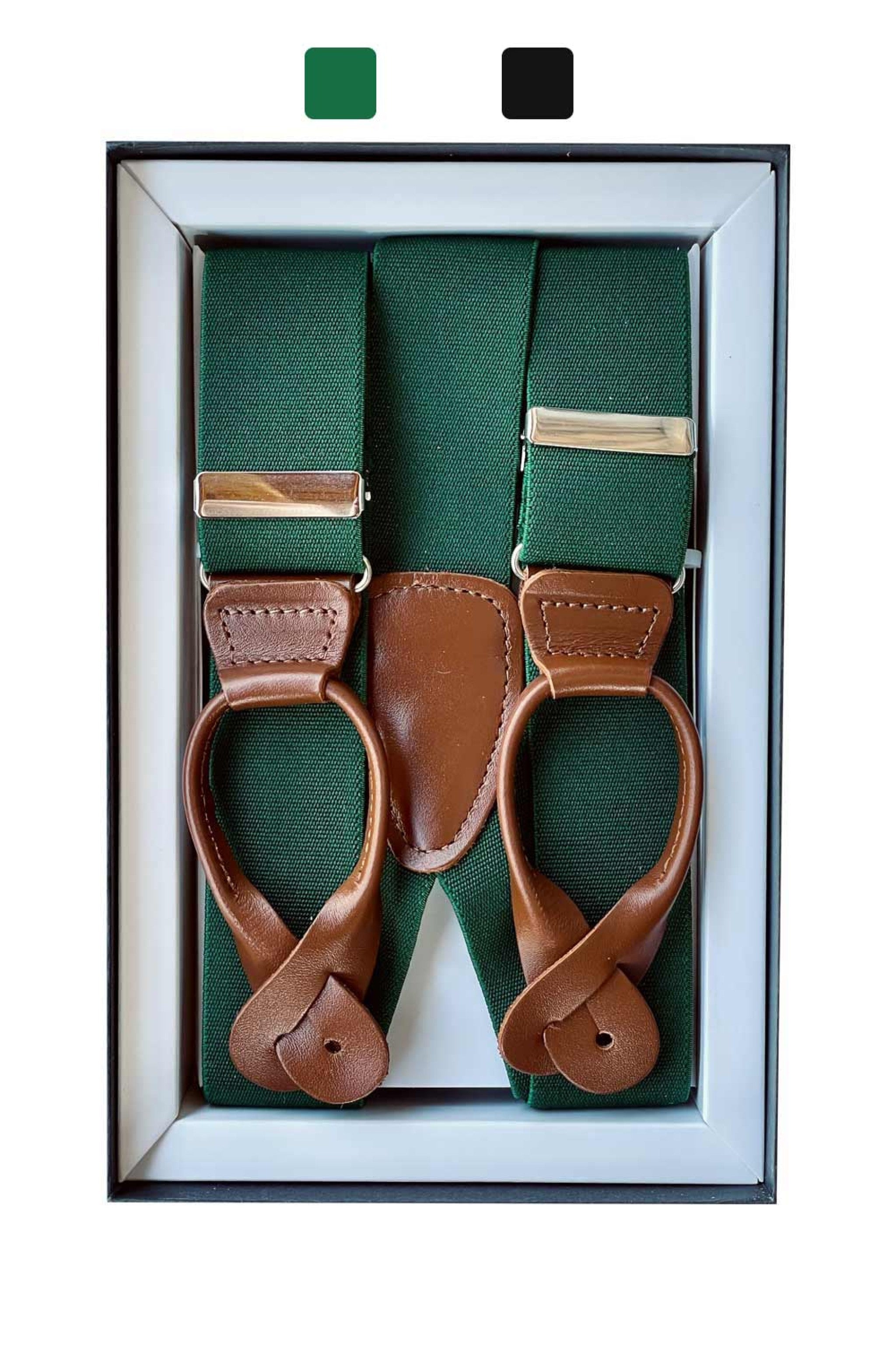 Hosenträger Stretch 36mm mit Rollzug - 01/Leder 01