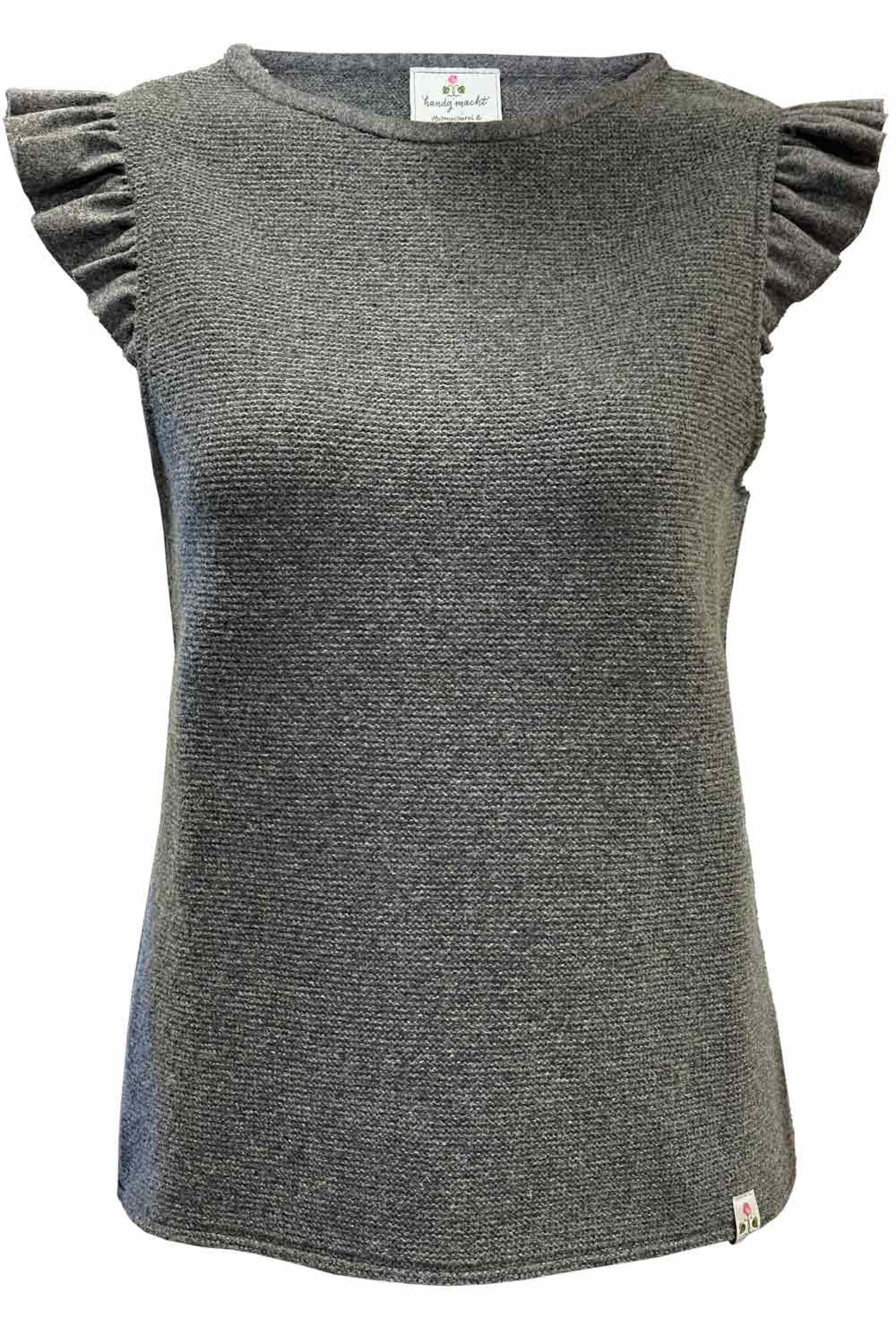 Damen-Pullunder mit Loden-Flügelarm - 45930/grau