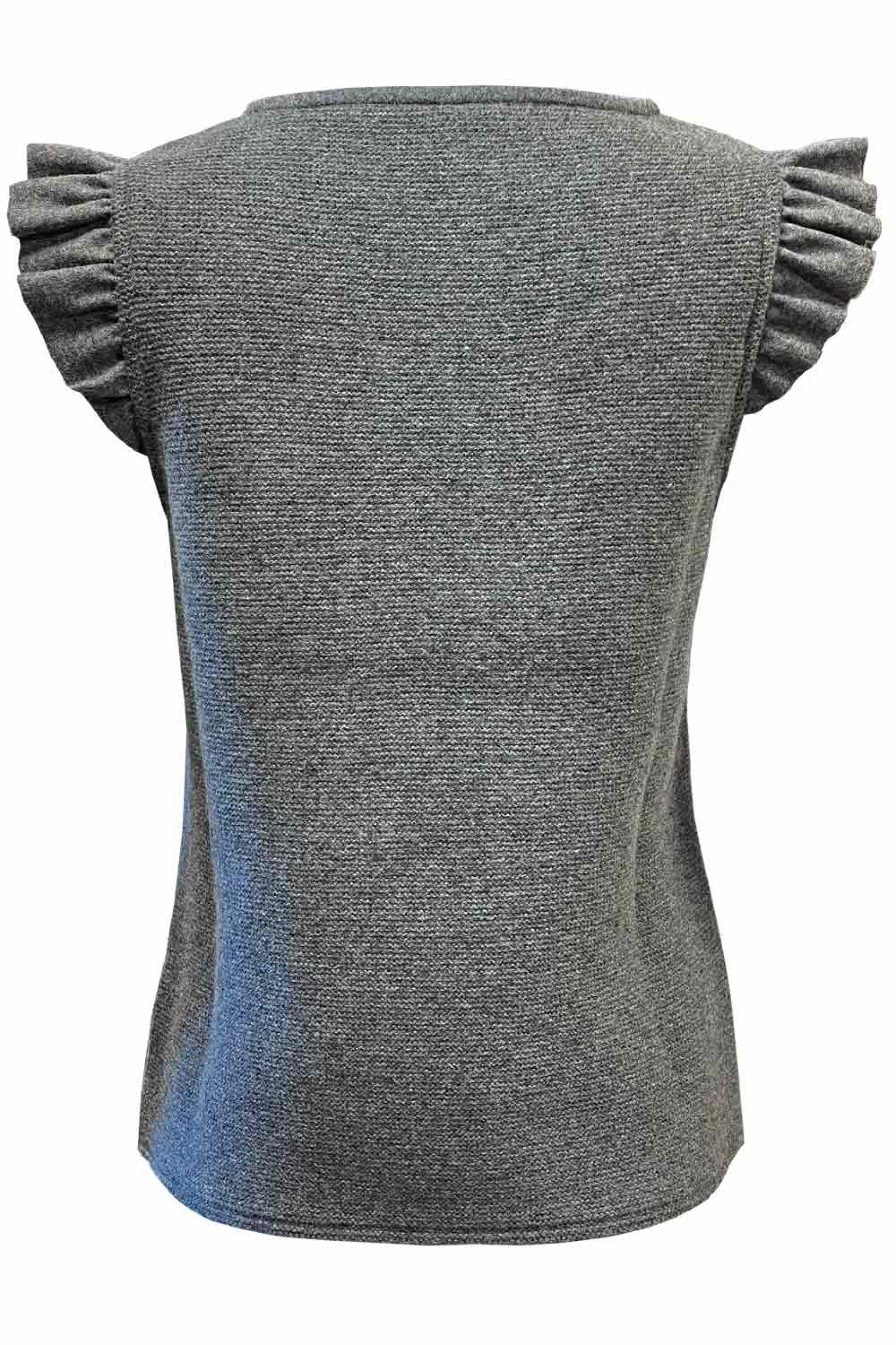 Damen-Pullunder mit Loden-Flügelarm - 45930/grau