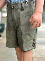 Kinder-Leinenshorts kurz Schilfleinen - 1226F/schi