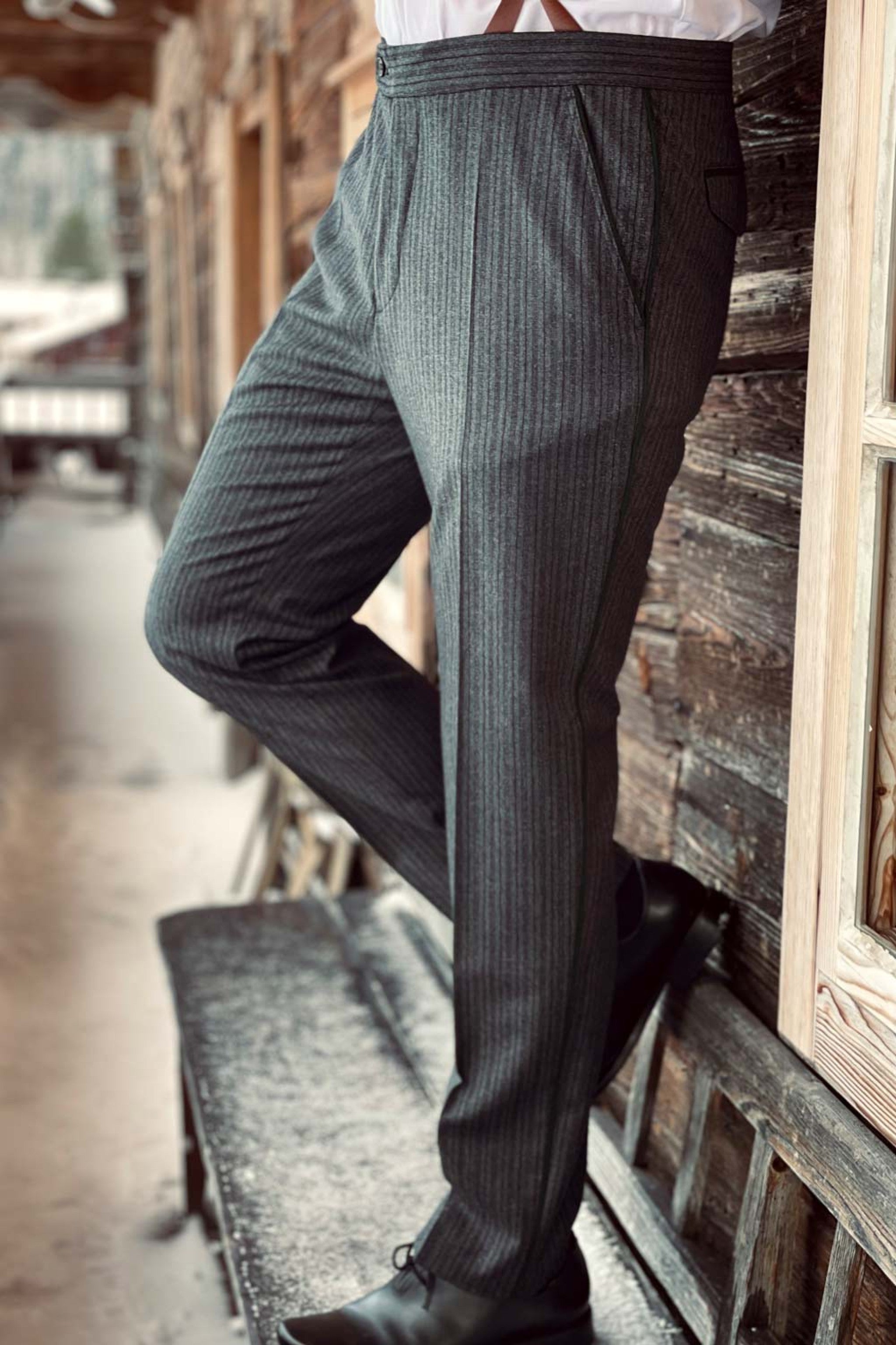 Herrenhose MARKUS gestreift hochgesch - 420/braun