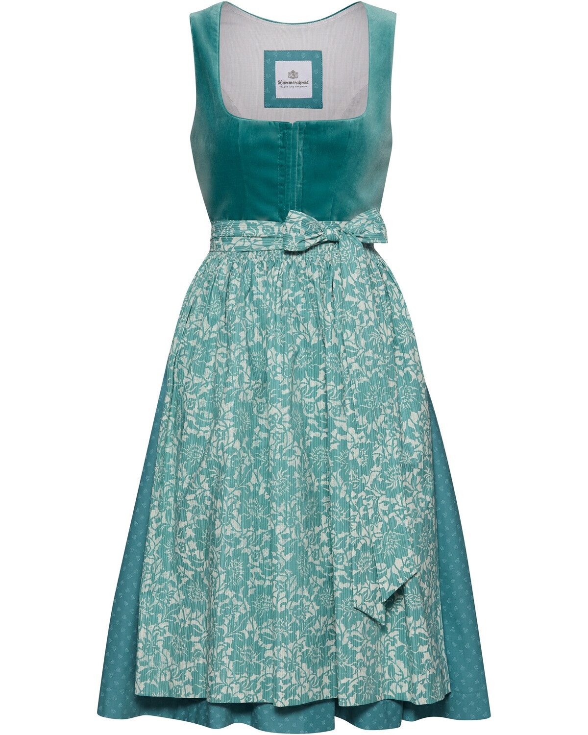Dirndl PLATTENSEE mit Samt-Oberteil / - 47/türkis