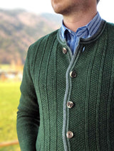 Herren-Strickjacke - 40527/320/grün/grau