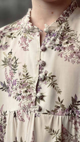 Kinderkleid KETTY mit Blumen - natur/natur