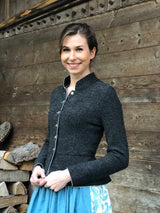 Walkjacke BRIGITTE mit Schößchen - 900/anthrazit m