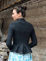 Walkjacke BRIGITTE mit Schößchen - 900/anthrazit m
