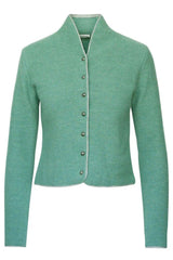Strickjacke DORIKA mit hellgrauem Ein - 775/jade