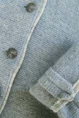 Strickjacke DORIKA mit hellgrauem Ein - 775/jade