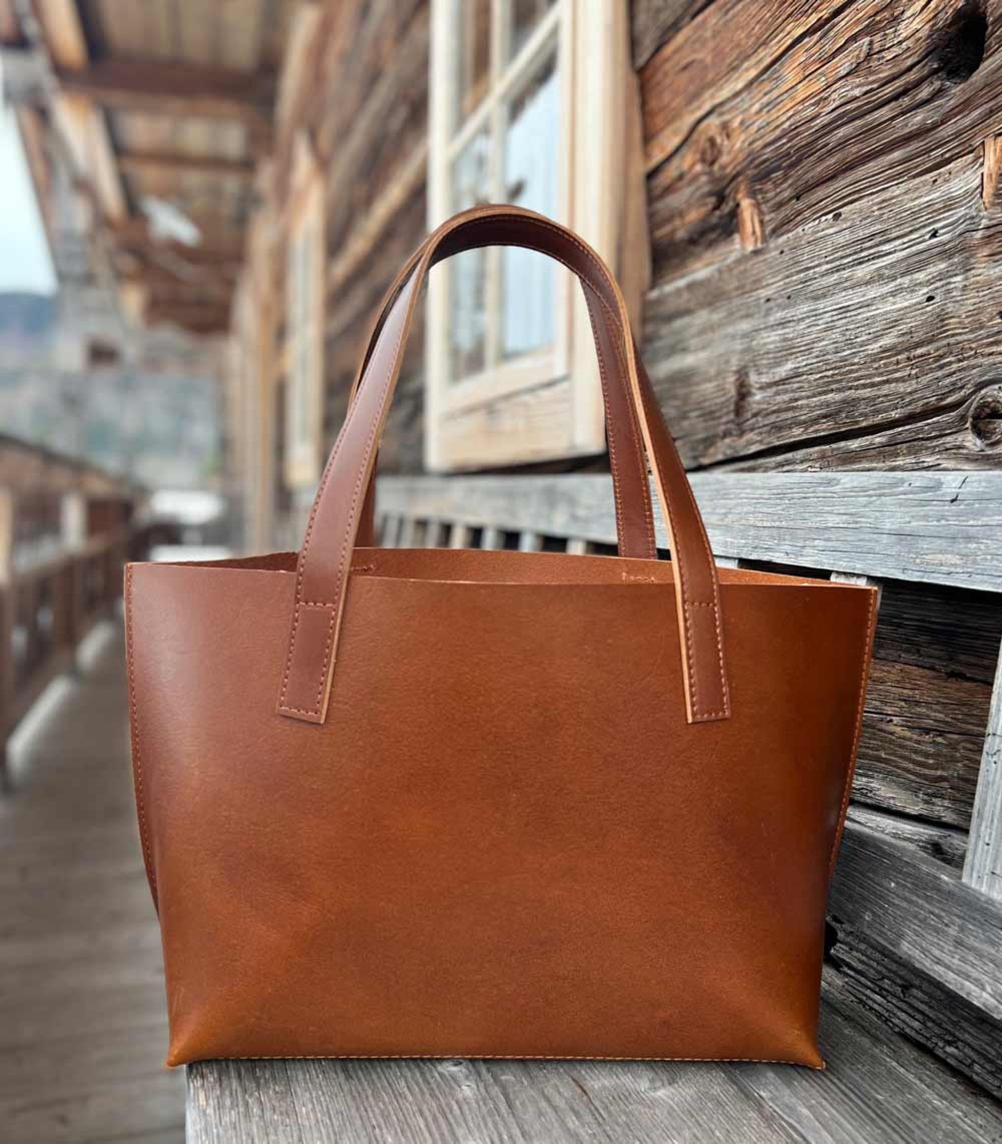 Ledertasche ANGELA Shopper - cognac/cognac