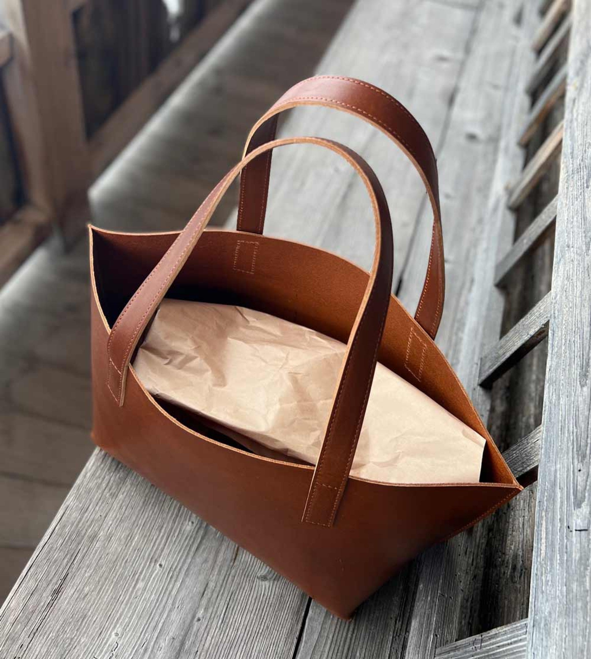 Ledertasche ANGELA Shopper - cognac/cognac