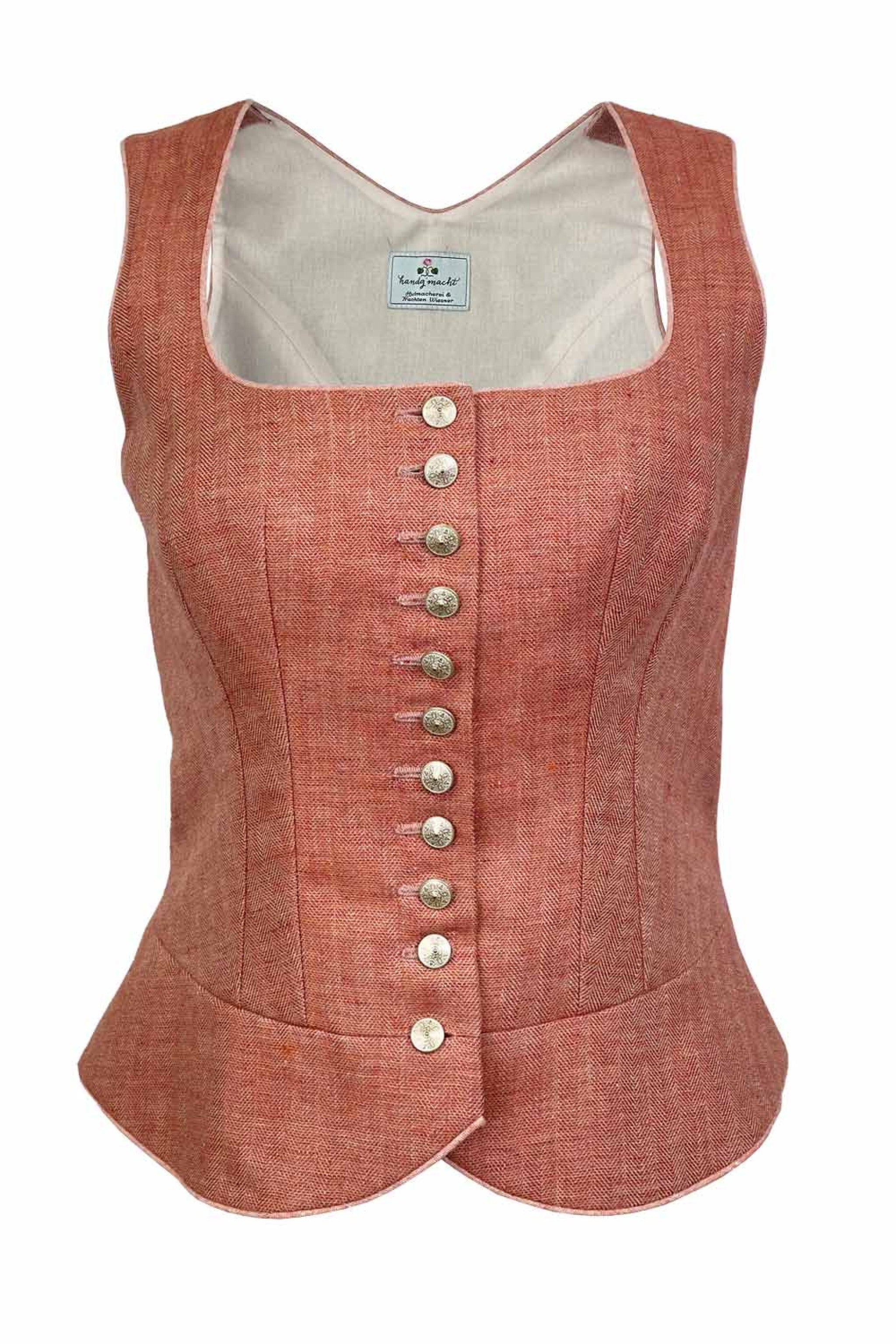 Handgmacht | Spenzer BELLA mit Fischg - rostfarben
