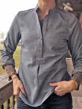 Wiesner Gwand | Damenpfoad Flanell Ox - dunkelblau