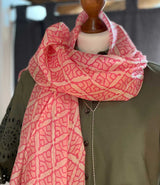 Schal BW - pink-weiß/pink-weiß