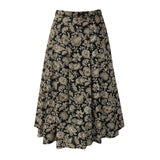 Handgmacht | Dirndlrock Blumenmuster - schwarz/bei
