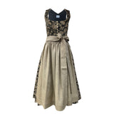 Handgmacht | Dirndlrock Blumenmuster - schwarz/bei