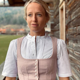 Dirndlbluse Oxford-Stretch - rautenweiß/rautenweiß